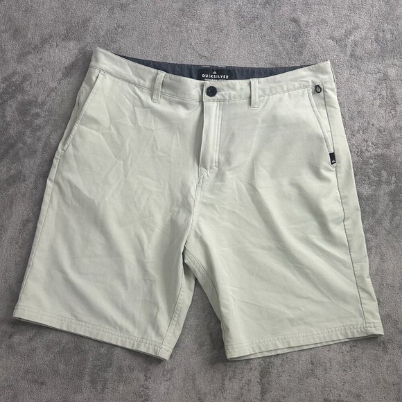 Quiksilver Amphibian Shorts Mens 34x8” Mint Green 4 Way Stretch Chino Casual - Picture 1 of 14